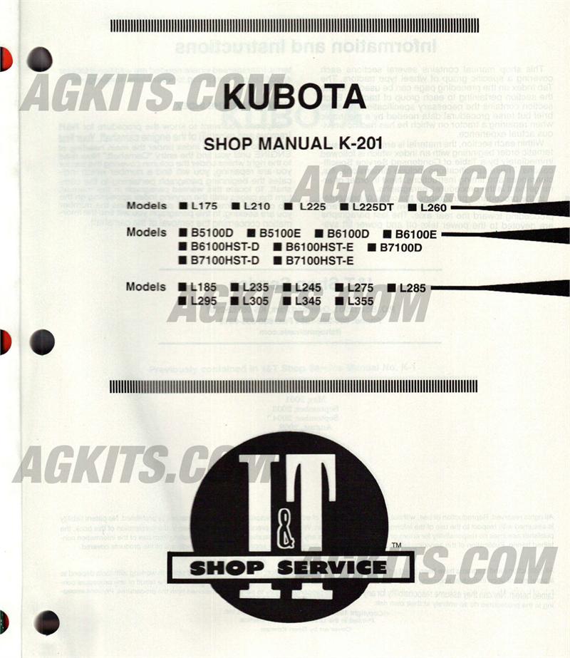 Kubota Farm Tractors Repair Manual