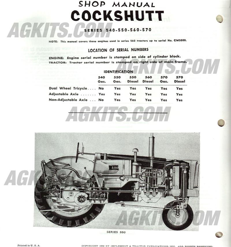 Cockshutt Tractor Repair Manual