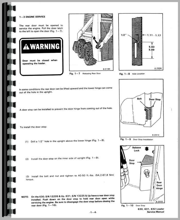 Bobcat 632 Skid Steer Loader Service Manual