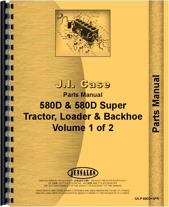 Case 580D Tractor Loader Backhoe Parts Manual