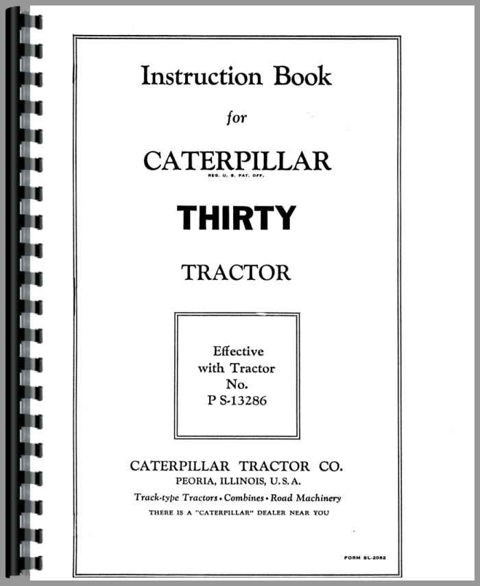 Caterpillar Thirty 30 Operators Book Tractor Manual 