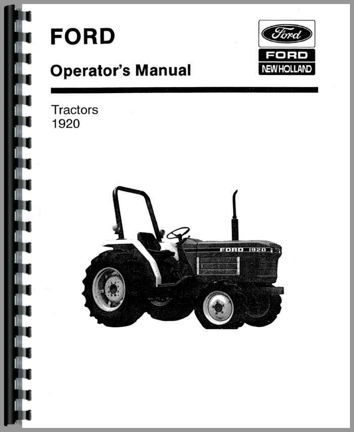Ford 1920 tractor operator manual
