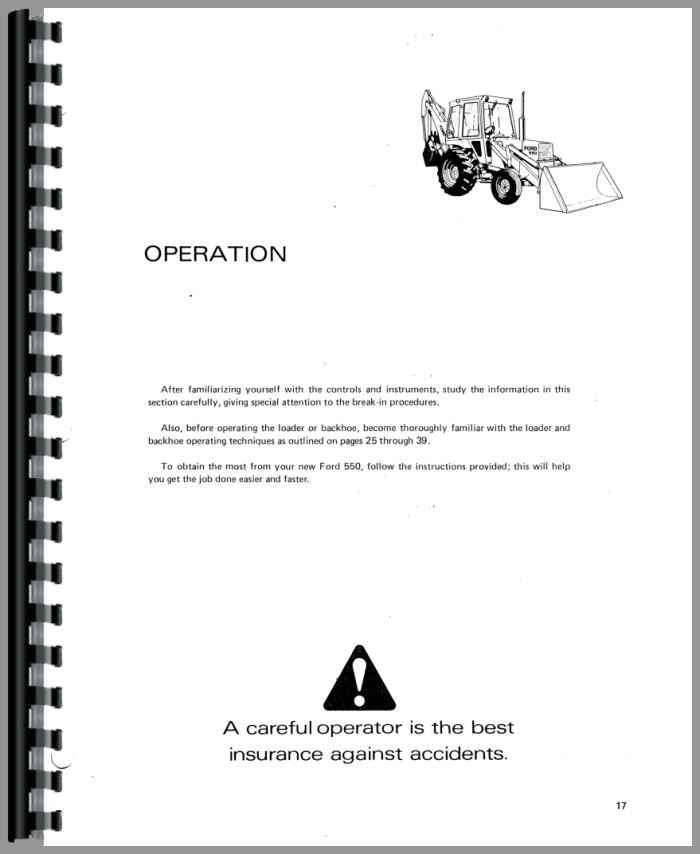 Ford 550 Tractor Loader Backhoe Operators Manual