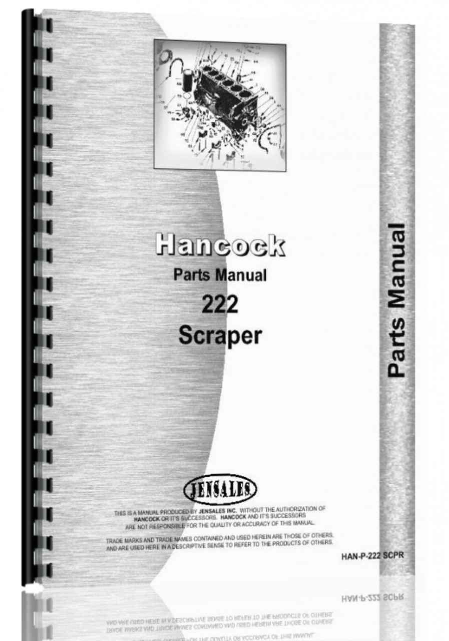Hancock 222 Scraper Parts Manual
