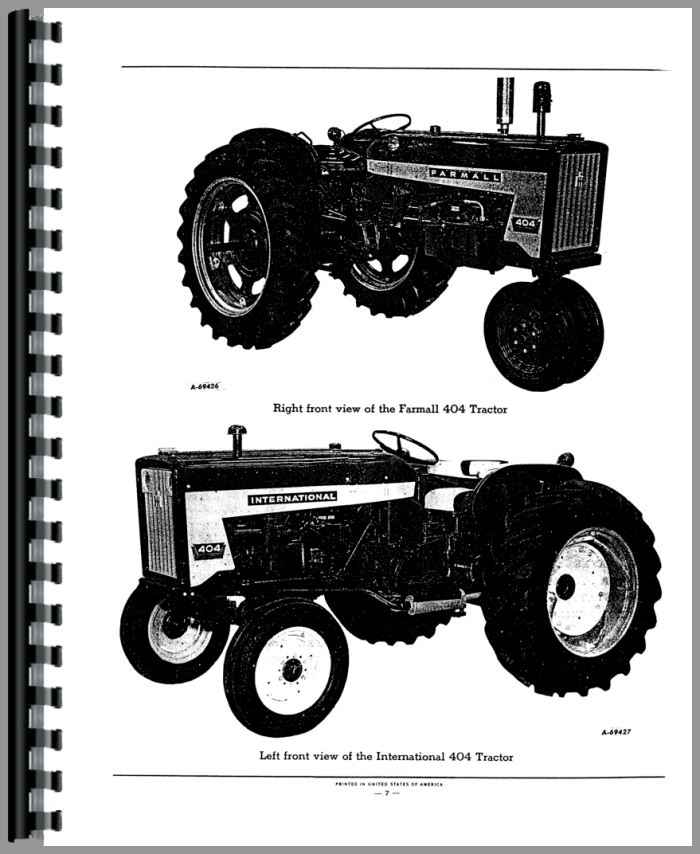 International Harvester 2404 Industrial Tractor Parts Manual