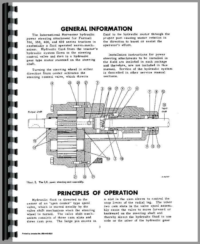 International Harvester 350 Tractor Behlen Power Steering Service Manual