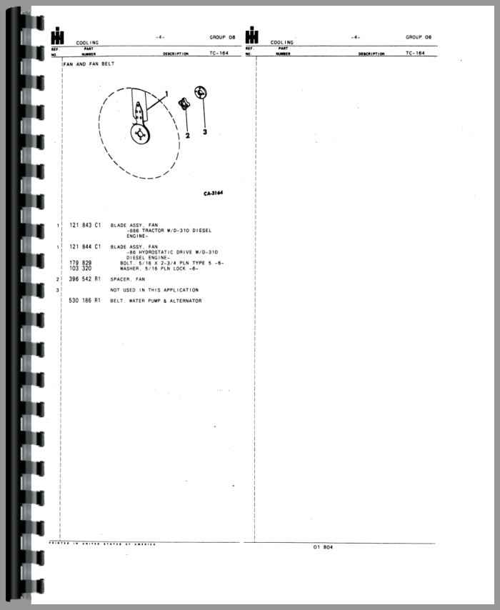 International Harvester 70 Hydro Tractor Parts Manual