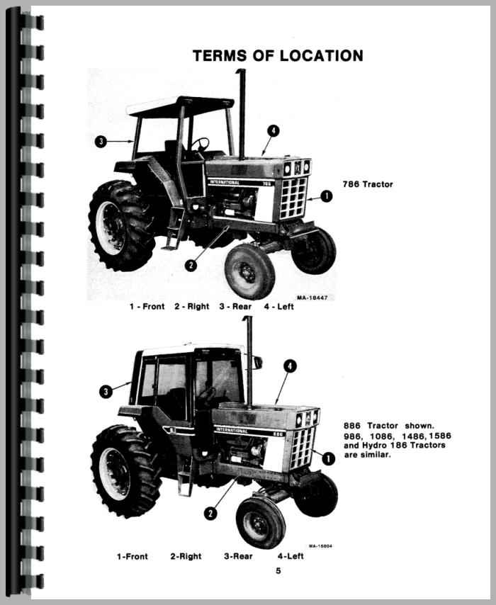 International Harvester 986 Tractor Operators Manual