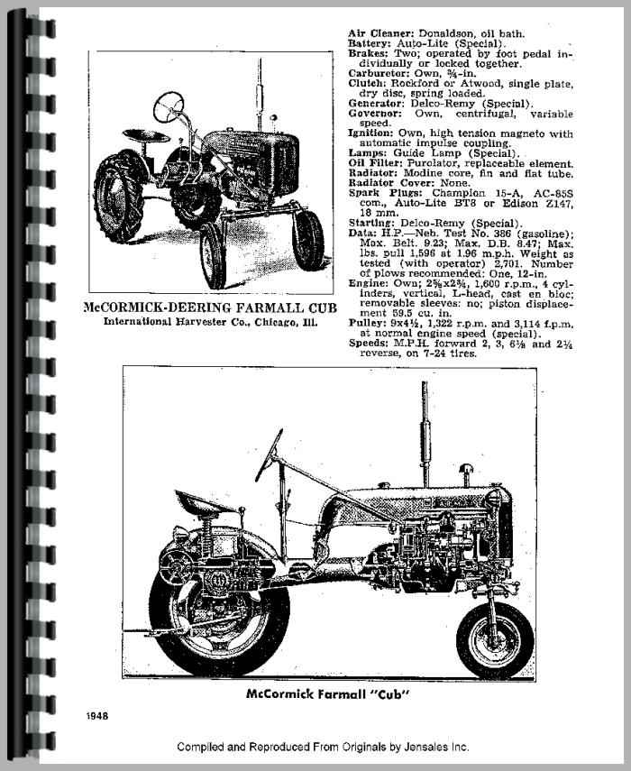 Farmall Cub Tractor Service Manual