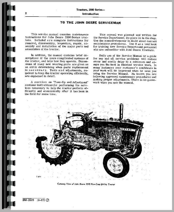 John Deere 2010 Tractor Service Manual