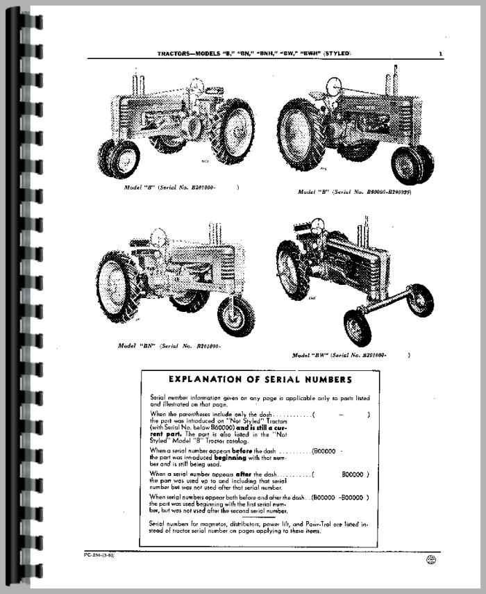 John Deere B Tractor Parts Manual