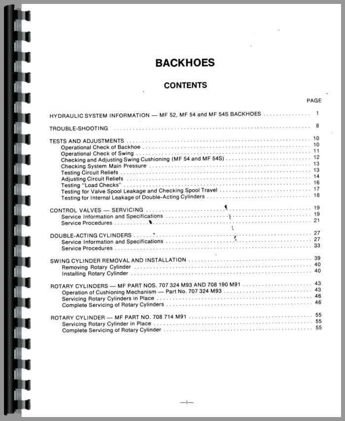 Massey Ferguson 54A Backhoe Attachment Service Manual 