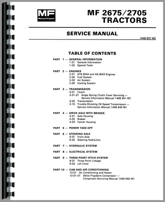 Massey Ferguson 2705 Tractor Operator's Manual