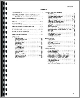 Allis Chalmers 706C 705C 708C Forklift Owners Operators Manual