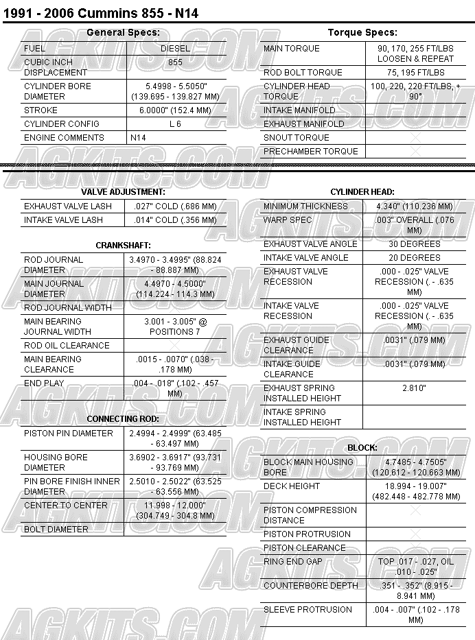 Cummins N14 Exhaust Manifold Torque Specs Consumer Knowledge